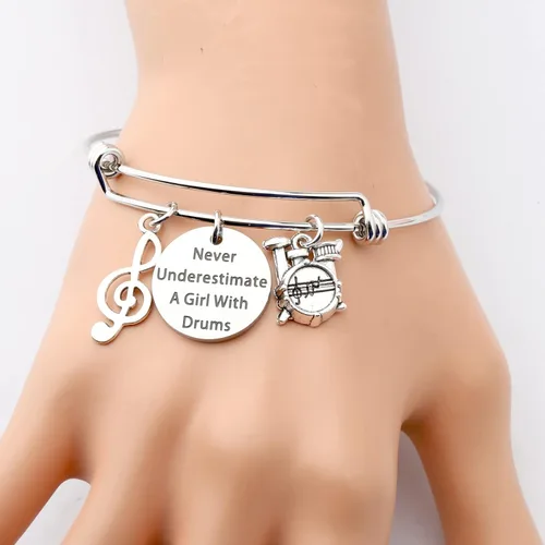 Miniatura 3 de UJIMS Regalo inspirador de batería para niñas, pulsera de batería para batería, músico, banda de jugador, regalos