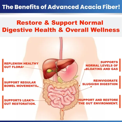 Miniatura 8 de Polvo de fibra de acacia avanzada de 2.5 libras (40 onzas) de fibra soluble orgánica reparadora intestinal en polvo. Suplemento natural prebiótico