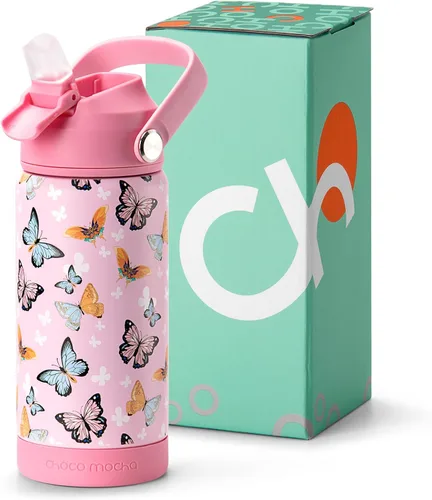 Miniatura 13 de Botella de Agua Choco Mocha para Niños para la Escuela, Botella de Agua Aislada para Niños de Acero Inoxidable para Niños, 14 Oz Camión Monstruo