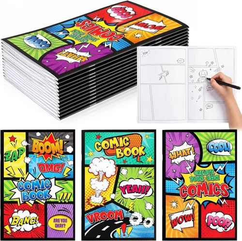 Miniatura 8 de Harloon 3 piezas de cómics en blanco de 6.6 x 10 pulgadas con paneles, dibuja tú mismo, plantillas de dibujos de cómics, diseños variados, diseños
