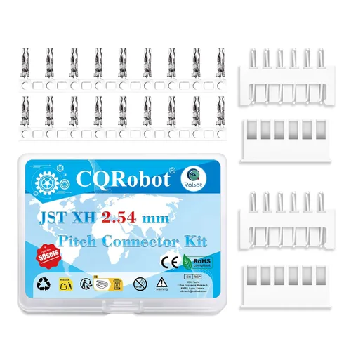 Miniatura 114 de CQRobot JST EL 4.5 mm de paso 2 pines conector electrónico IC macho, enchufes hembra carcasa y kit de terminales de crimpado en T macho/hembra. 50