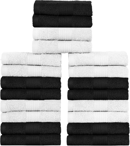 Miniatura 39 de Ample Decor Juego de 12 toallas de baño de 600 GSM, 100% algodón, 4 toallas de baño, 4 toallas de mano, 4 paños de lavado, absorbentes y suaves