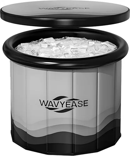 Miniatura 8 de WAVYEASE Bañera portátil para adultos - (31.5 pulgadas de largo x 26 pulgadas de alto) bañera fría plegable para recuperación - Bañera de remojo