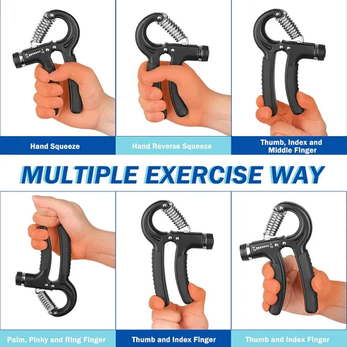 Miniatura 9 de AIXPI Grip Strength Trainer, Hand Grip Exerciser Strengthener with Adjustable Resistance 11-132 Lbs (5-60kg), Forearm Strengthener, Hand Exerciser