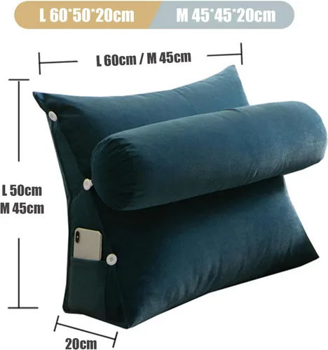 Miniatura 6 de Cojín triangular de cuña, almohada triangular de lectura, almohada de cuña trasera con almohada ajustable para el cuello, cojín de apoyo perfecto