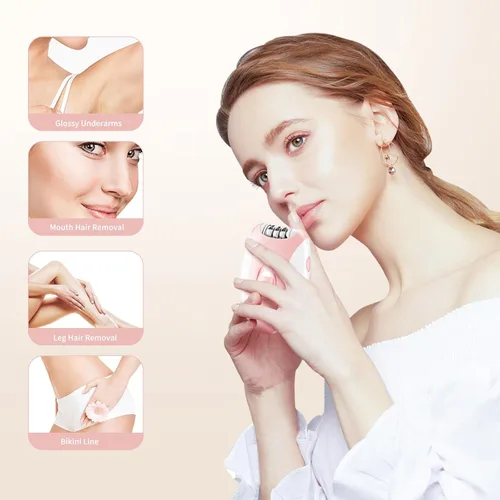 Miniatura 4 de Depiladoras para mujeres, depiladora facial para mujeres, depiladora facial inalámbrica con 2 velocidades, dispositivo de eliminación de vello