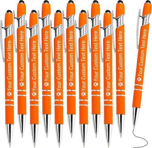 Miniatura 47 de STREADVE Bolígrafos personalizados personalizados con nombre grabado, logotipo, texto, bolígrafos de escritura suave, regalo personalizado para Negro