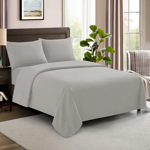 Miniatura 6 de Sábanas de tamaño Queen 100% algodón, hechas en Egipto, suaves de 600 hilos para colchón de cama tamaño Queen, juego de sábanas y fundas de Blanco