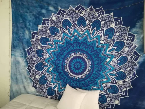 Popular Handicrafts Tapiz para colgar en la pared, diseño de mandala hippie, bohemio, hippie, intrincado, indio, colcha, 54 x 60 pulgadas (55.1 in x