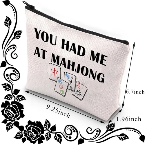 Miniatura 2 de BDPWSS Divertido Mahjong Mahjong Bolsa de Mahjong Amante Regalo Mahjong Azulejos Bolsa Mahjong Chica Cosméticos Bolsa Mahjong Juego de mesa Bolsa