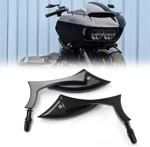 Miniatura 2 de Espejos deportivos de motocicleta negros para Harley Road King Street Electra Glide Road Glide Dyna Softail retrovisor 1982-2018 2019 2020