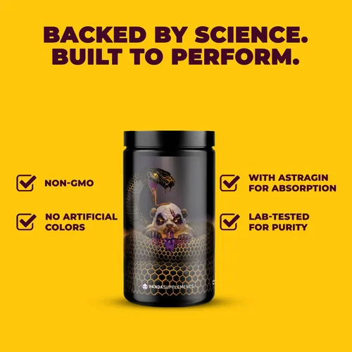 Miniatura 4 de Underground Bio Labs: Panda Supps Pandamic, Extreme Pre Entrenamiento para un máximo rendimiento, bomba y concentración (40 cucharadas)
