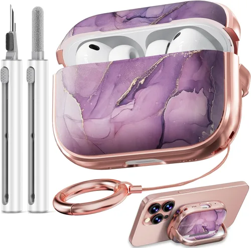 Miniatura 37 de Inesore Funda para AirPods Pro 3 2025 con cerradura, funda transparente floral para mujeres, compatible con Apple Airpods Pro de 3ª