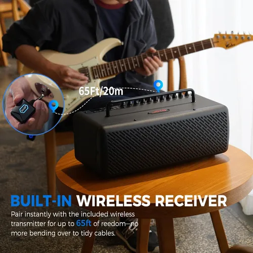 Miniatura 6 de JOYO Amplificador de Guitarra de Escritorio Portátil de 40W, Amplificador de Guitarra Combo Profesional, Transmisión en Vivo y Grabación con 8