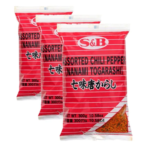 Mezcla de 7 especias de pimienta (Nanami/Schichimi Togarashi) - 1 bolsa, 10.58 onzas (paquete de 3)