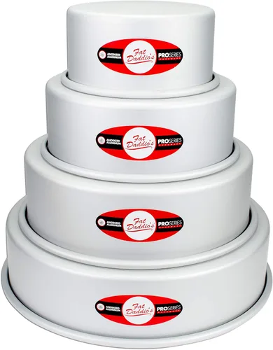 Miniatura 61 de Fat Daddio's PRD-1BOX Moldes Redondos para Pastel Mini Tier de Aluminio Anodizado para Una Caja de Mezcla, Juego de 3, Plateado