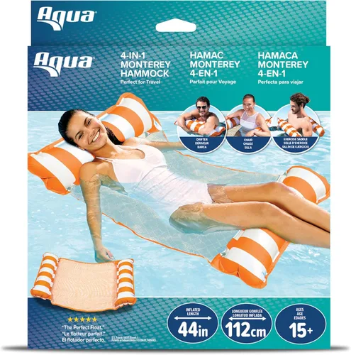 Miniatura 2 de Aqua Original Hamaca de Piscina y Hamaca de Agua Monterey 4 en 1 y Flotador - Flotadores de piscina inflables multiusos para adultos