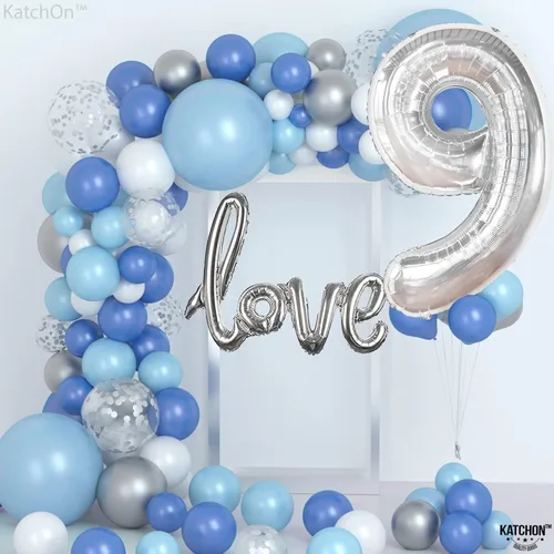 Miniatura 728 de KatchOn, Globo azul del número 1 para el primer cumpleaños, grande, 40 pulgadas, globo azul número 1 para primer cumpleaños, globo azul marino
