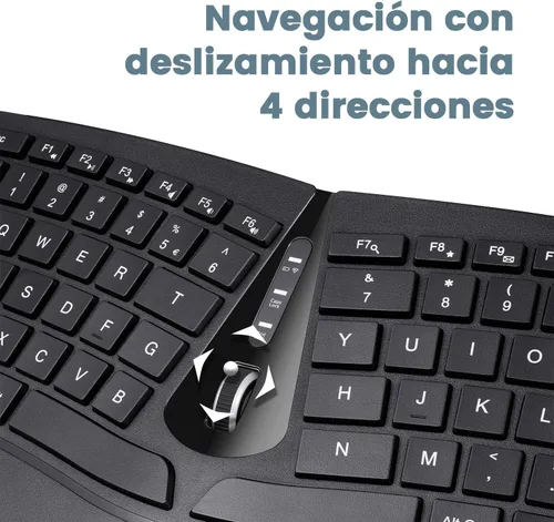 Miniatura 4 de Perixx PERIDUO-606 ES Conjunto de teclado Compacto Ergonómico inalámbrico y Ratón Vertical portátil - con reposa muñeca Ajustable y Teclas