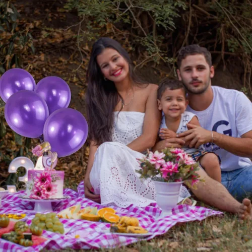 Miniatura 7 de Paquete de 120 globos de color morado perla, globos de látex brillantes de 12 pulgadas de color morado real para cumpleaños, boda, baby shower