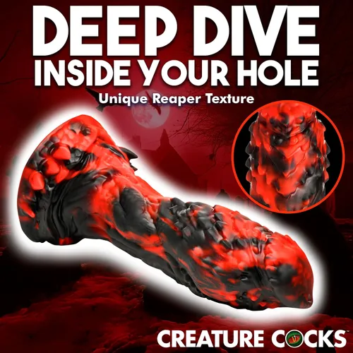 Miniatura 3 de CREATURE COCKS Grim Reaper Consolador de Silicona para Hombres, Mujeres y Parejas. Firme y Flexible, Base de Succión Fuerte, Consolador de Fantasía