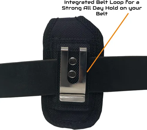Miniatura 4 de Agoz JitterBug - Funda para teléfono, funda vertical con clip para cinturón, funda resistente con clip de metal, trabillas para cinturón