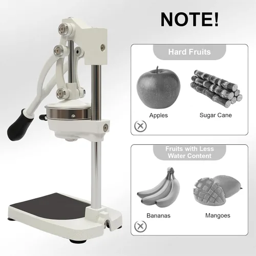 Miniatura 7 de Exprimidor de hierro fundido, exprimidor manual resistente con base estable, prensa comercial de cítricos para naranja, limón, lima, pomelo