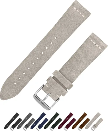 Benchmark Basics Correa de reloj de gamuza Correa de reloj de cuero vintage para hombres y mujeres Compatible con relojes regulares e inteligentes