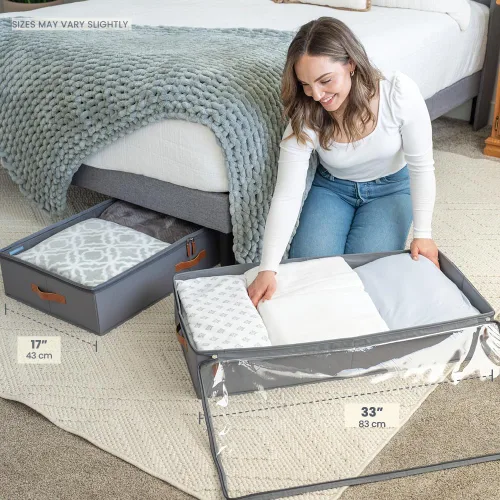 Miniatura 4 de OrganiHaus Contenedores de almacenamiento debajo de la cama, cubos de almacenamiento y organización para dormitorio, organizador de ropa