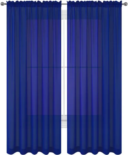 Miniatura 17 de WPM - Cortinas traslúcidas de gasa transparente con bolsillo para barra, 2 paneles de cortinas traslúcidas para dormitorio, cocina, sala de estar