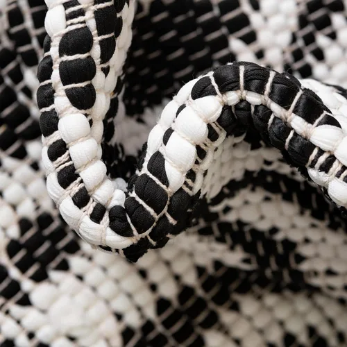 Miniatura 7 de Unique Loom Chindi Jute Collection - Alfombra de área (2 pies 2 pulgadas x 6 pies 1 pulgada, color blanco y negro)
