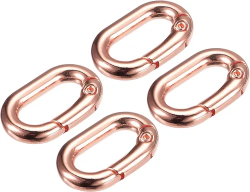 Miniatura 13 de uxcell Anillo ovalado de resorte, clip de resorte redondo, hebilla de resorte para bolsos, monederos, llavero bronce