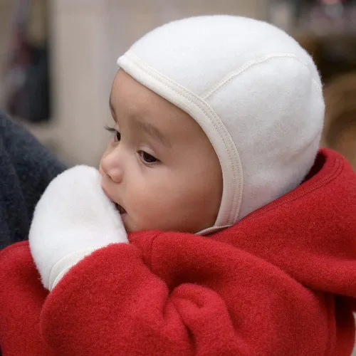 Miniatura 2 de Ecoable Baby Thumbless Mittens Organic Merino Wool Snow Gloves with String