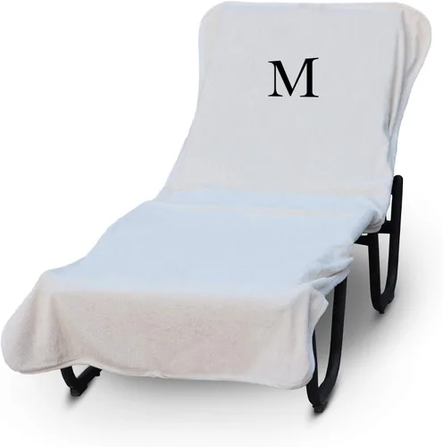 Miniatura 111 de Luxury Hotel & Spa - Funda para Tumbona de Piscina con Monograma, Letras Bordadas en Bloque - Extra Absorbente 100% Algodón Turco - Rizo Suave