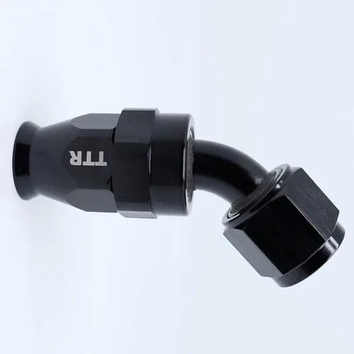 Miniatura 2 de AN-6 6AN AN6 45 grados PTFE reutilizable giratorio montaje manguera extremo A negro 80-045-06BK