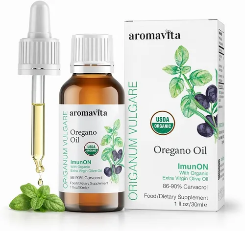 Gotas de aceite de orégano Carvacrol 86-90% - Aceite de orégano líquido orgánico USDA - Dosificación flexible - Apoyo inmunológico y digestivo -
