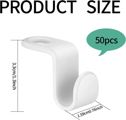 Miniatura 2 de Perchas en cascada, 50 ganchos extensores de clips para ahorrar espacio para organizador de armario resistente