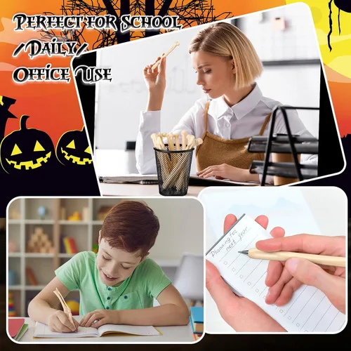 Miniatura 6 de Yeaqee 200 bolígrafos de tinta negra con forma de hueso, divertidos bolígrafos de hueso, regalos de médico para hombres, médicos, enfermeras