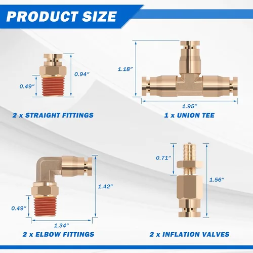 Miniatura 2 de Kit de línea de aire DOT de 1/4 pulgadas para kit de suspensión de bolsa de resorte de aire con accesorios, línea de aire PA DOT de 25 pies