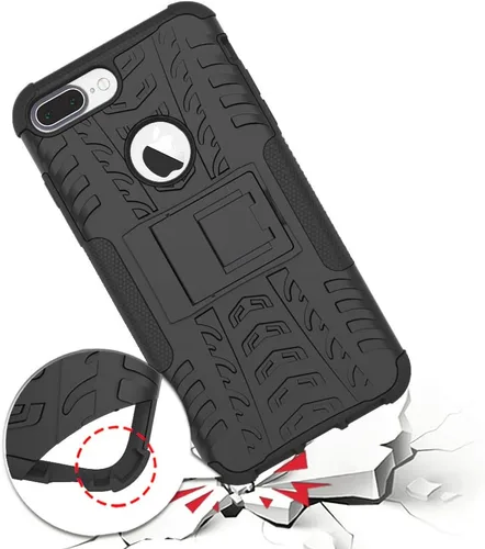 Miniatura 7 de Funda de teléfono para iPhone 7plus 8plus 7/8 Plus 5.5 con protector de pantalla de vidrio templado y soporte, accesorios híbridos duros