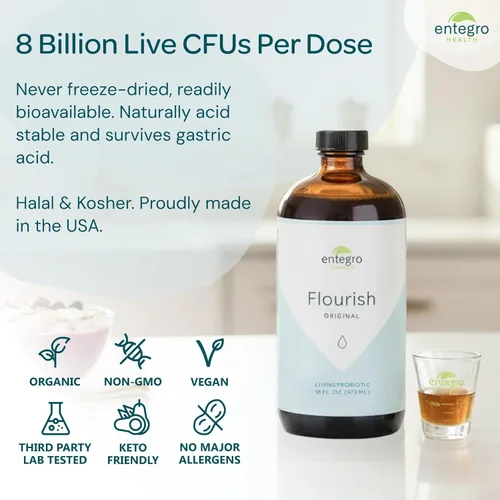 Miniatura 3 de Flourish Original Living - Suplemento probiótico (vidrio) Salud intestinal Salud digestiva Sin OMG Vegano Sin alérgenos Probióticos