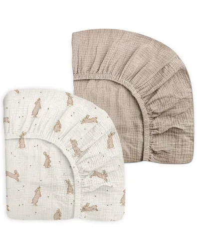 Miniatura 18 de Pack and Play Sábanas para bebés, niños y niñas, 39 x 27 x 3 pulgadas, muselina neutra de algodón, paquete N Play, sábana con estilo bohemio