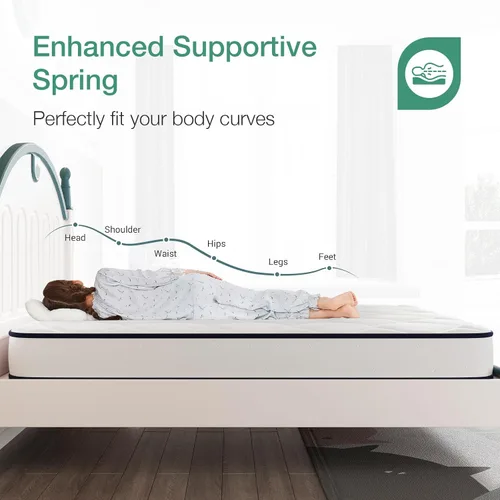Miniatura 2 de Novilla Colchón individual XL para niños, colchón híbrido individual XL de 8 pulgadas, espuma y resortes para un sueño cómodo, bobinas de acero