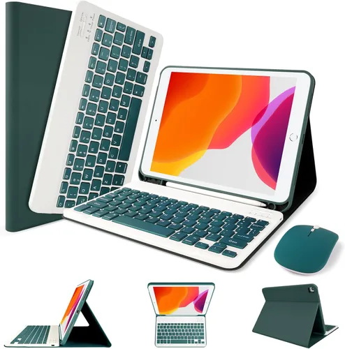 Miniatura 13 de Funda de teclado LAMA para iPad de 10.2 pulgadas, estuche inalámbrico con teclado con soporte para lápices para iPad de 10.2 y 10.5 pulgadas