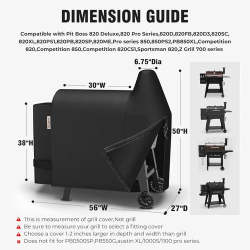 Miniatura 2 de PasWith Cubierta de Parrilla para Pit Boss 820 Deluxe/Pro 850, [900D Fuerte Resistente al Desgarro] Cubierta para Ahumador de Pellets a Prueba