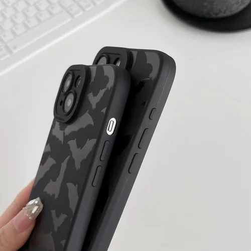 Miniatura 4 de FLIRACON Funda suave con diseño de murciélagos negros compatible con iPhone (Negro, para iPhone 17 Pro Max)