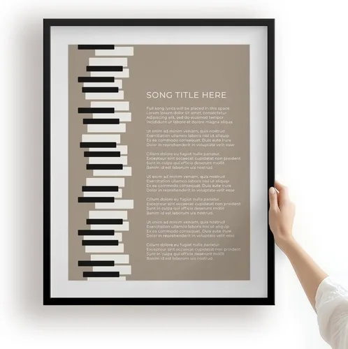 Miniatura 24 de Piano Keys Custom Songs Lyric Wall Art Print, Personalized Music Poster For Gallery Wall (Blue 11x14" Unframed Print)