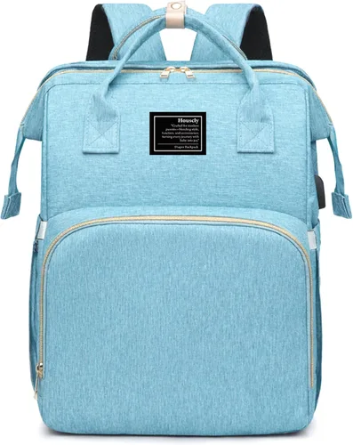 Miniatura 11 de Mochila de pañales azul para mamá: bolsas de bebé grandes con cambiador para niños pequeños, niñas, mujeres, papá, mamá, hombres, mochila de viaje