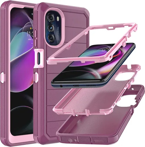 Miniatura 8 de YmhxcY Funda para Moto G 5G 2022 (sin protector de pantalla) con funda duradera de 3 capas a prueba de caídas, a prueba de golpes, funda de goma