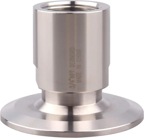 Miniatura 13 de Dernord Adaptador de abrazadera triple de 2" a virola de rosca FNPT de 1 pulgada para tubería sanitaria
